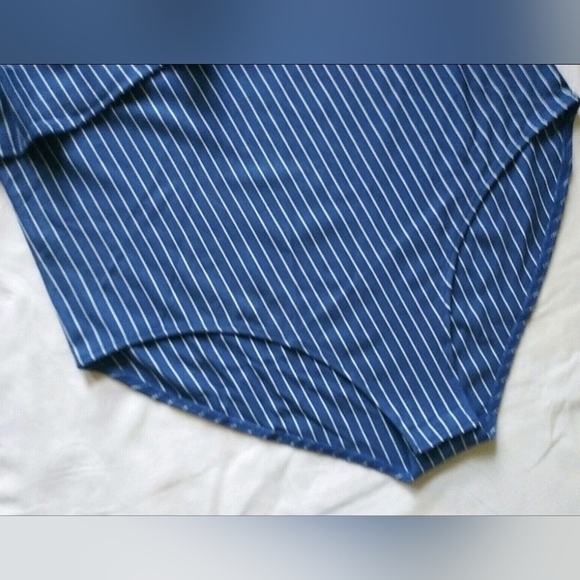 Mark Blue Bodysuit with Asymmetrical Ruffle Design - Picture 5 of 6